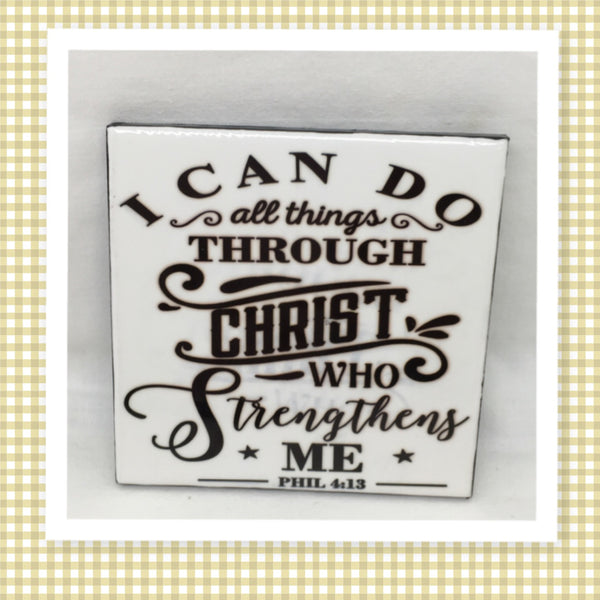 I CAN DO ALL THINGS THROUGH CHRIST Wall Art Ceramic Tile Gift Home Decor Positive Quote Affirmation {{ JAMsCraftCloset }}