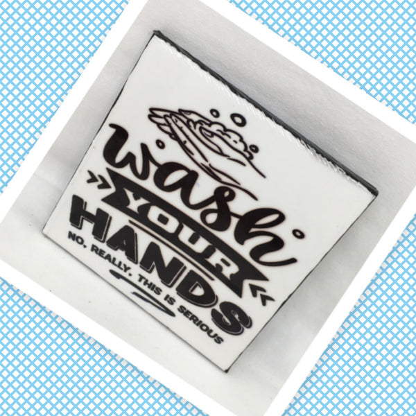 WASH YOUR HANDS Wall Art Tile Sign Gift Home Decor Positive Saying Affirmation {{ JAMsCraftCloset }}