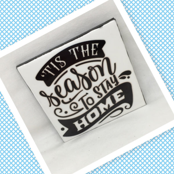 STAY HOME Wall Art Tile Sign Gift Home Decor Positive Saying Affirmation Health {{ JAMsCraftCloset }}