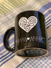 Farmhouse Country Kitchen Black White Heart Decor Mug Cup Coffee Hand Painted Barware Gift Idea {{ JAMsCraftCloset }}