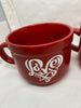 Farmhouse Country Kitchen Red White Heart Decor Mug Cup Coffee Hand Painted Barware Gift Idea {{ JAMsCraftCloset }}