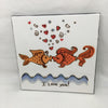 I LOVE YOU FISH Wall Art Ceramic Tile Sign Gift Home Decor Positive Quote {{ JAMsCraftCloset }}