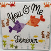 YOU AND ME FOREVER FISH Wall Art Ceramic Tile Sign Gift Home Decor Positive Quote {{ JAMsCraftCloset }}