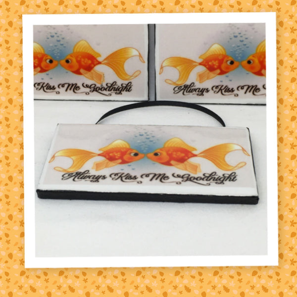 ALWAYS KISS ME GOODNIGHT Ceramic Tile Gift Home Decor Handmade Wall Art {{ JAMsCraftCloset }}