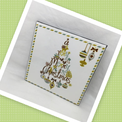 A VERY MERRY CHRISTMAS TREE Wall Art Ceramic Tile Sign Gift Holiday Home Decor 4 x 4 {{ JAMsCraftCloset }}