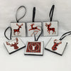 Ornaments Buffalo Plaid REINDEER Ceramic Tile 2 by 2 Inches Set of 6 Christmas Tree Decor Gift Idea {{ JAMsCraftCloset }}