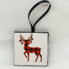 Ornaments Buffalo Plaid REINDEER Ceramic Tile 2 by 2 Inches Set of 6 Christmas Tree Decor Gift Idea {{ JAMsCraftCloset }}