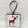 Ornaments Buffalo Plaid REINDEER Ceramic Tile 2 by 2 Inches Set of 6 Christmas Tree Decor Gift Idea {{ JAMsCraftCloset }}