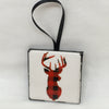 Ornaments Buffalo Plaid REINDEER Ceramic Tile 2 by 2 Inches Set of 6 Christmas Tree Decor Gift Idea {{ JAMsCraftCloset }}