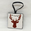 Ornaments Buffalo Plaid REINDEER Ceramic Tile 2 by 2 Inches Set of 6 Christmas Tree Decor Gift Idea {{ JAMsCraftCloset }}