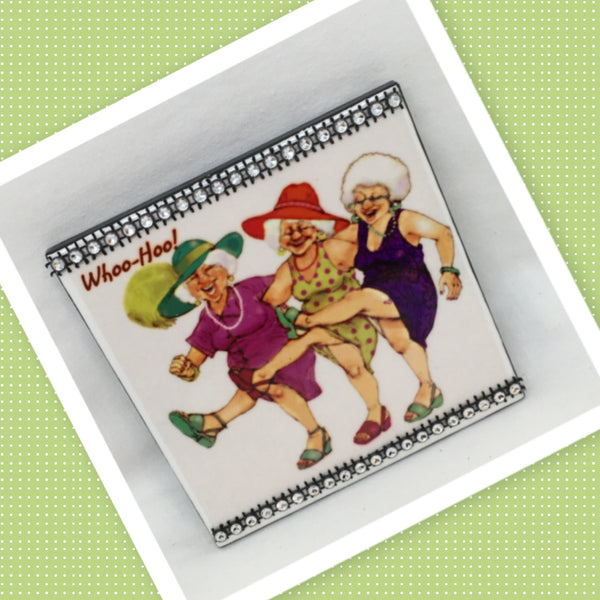 WHOO-HOO Wall Art Ceramic Tile Gift Idea Home Decor Positive Quote Older Generation {{ JAMsCraftCloset }}