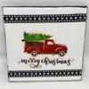 MERRRY CHRISTMAS TRUCK AND TREE Wall Art Ceramic Tile Sign Gift Holiday Home Decor 4 x 4 {{ JAMsCraftCloset }}