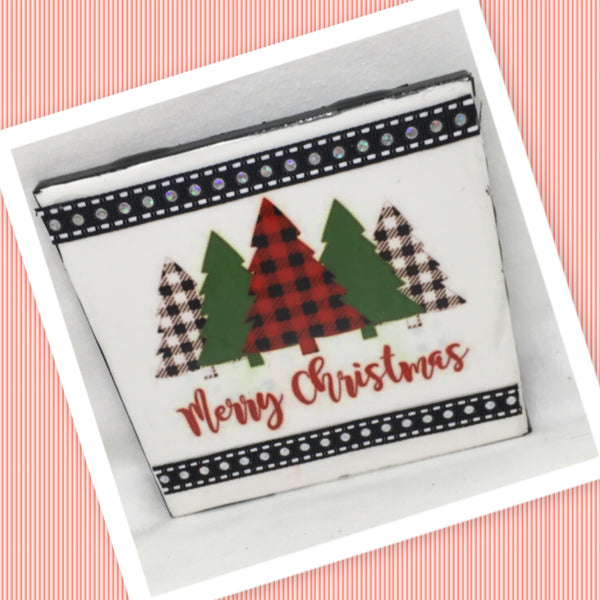 MERRY CHRISTMAS TREE BUFFALO PLAID Wall Art Ceramic Tile Gift Holiday {{ JAMsCraftCloset }}