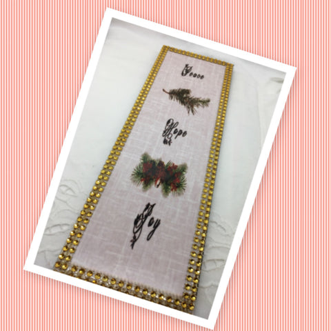 PEACE HOPE JOY Banner Ceramic Tile Sign Christmas Wall Art Gift Home Holiday Decor {{ JAMsCraftCloset }}