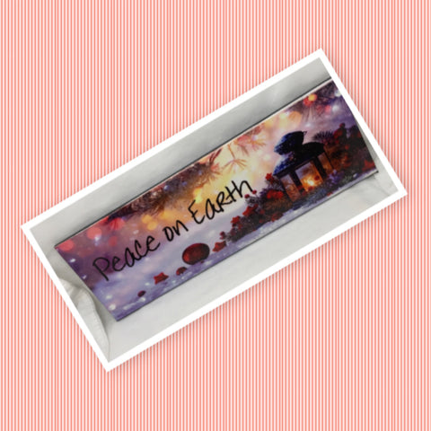 PEACE ON EARTH Banner Ceramic Tile Sign Christmas Wall Art Gift Home Holiday Decor {{ JAMsCraftCloset }}