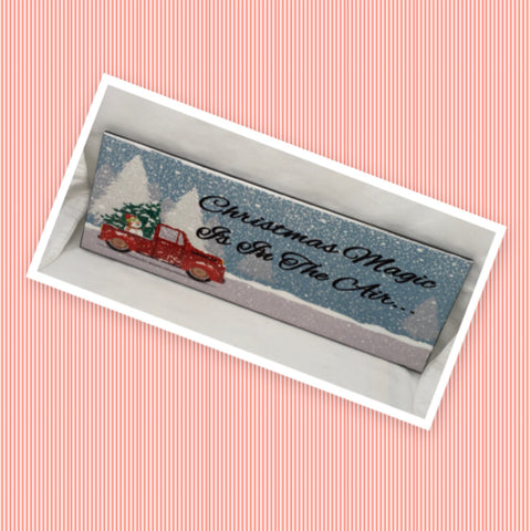CHRISTMAS MAGIC Banner Ceramic Tile Sign Christmas Wall Art Gift Home Holiday Decor {{ JAMsCraftCloset }}