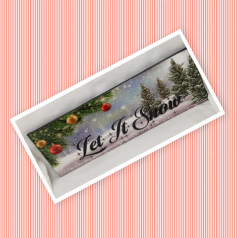 LET IT SNOW Banner Ceramic Tile Sign Christmas Wall Art Gift Home Holiday Decor {{ JAMsCraftCloset }}