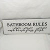 BATHROOM RULES Ceramic Tile Sign Wall Art Home Decor Funny BATHROOM Gift Idea Restroom {{ JAMsCraftCloset }}