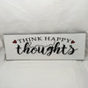 THINK HAPPY THOUGHTS Ceramic Tile Sign Wall Art Wedding Gift Idea Positive Quote {{ JAMsCraftCloset }}