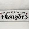 THINK HAPPY THOUGHTS Ceramic Tile Sign Wall Art Wedding Gift Idea Positive Quote {{ JAMsCraftCloset }}