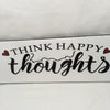 THINK HAPPY THOUGHTS Ceramic Tile Sign Wall Art Wedding Gift Idea Positive Quote {{ JAMsCraftCloset }}
