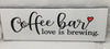 COFFEE BAR LOVE IS BREWING Tile Sign Funny KITCHEN Decor Wall Art Gift Idea {{ JAMsCraftCloset }}