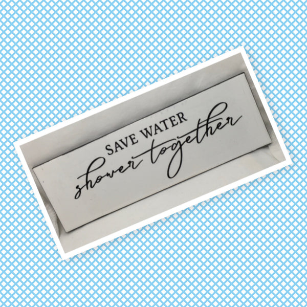 SAVE WATER SHOWER TOGETHER Ceramic Tile Sign Funny BATHROOM Gift Restroom Home Decor Wall Art {{ JAMsCraftCloset }}
