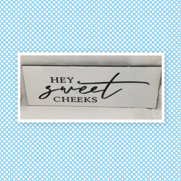 HEY SWEET CHEEKS Ceramic Tile Sign Funny BATHROOM Gift Restroom Wall Art Home Decor {{ JAMsCraftCloset }}