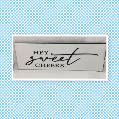 HEY SWEET CHEEKS Ceramic Tile Sign Funny BATHROOM Gift Restroom Wall Art Home Decor {{ JAMsCraftCloset }}