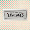 THINK HAPPY THOUGHTS Ceramic Tile Sign Wall Art Wedding Gift Idea Positive Quote {{ JAMsCraftCloset }}