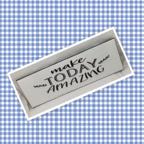 MAKE TODAY AMAZING Ceramic Tile Sign Wall Art Decor Gift Idea Positive Quote Home Decor {{ JAMsCraftCloset }}