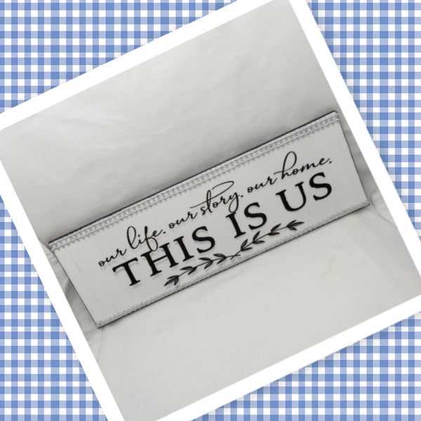 THIS IS US Ceramic Tile Sign Wall Art Wedding Gift Home Decor Positive Saying {{ JAMsCraftCloset }}
