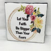 FAITH BIGGER THAN FEAR Wall Art Ceramic Tile Gift Home Decor Positive Quote Affirmation {{ JAMsCraftCloset }}