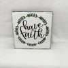 HAVE FAITH Green Wreath Wall Art Ceramic Tile Gift Home Decor Positive Quote Affirmation {{ JAMsCraftCloset }}