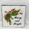 MERRY AND BRIGHT Wall Art Ceramic Tile Sign Gift Holiday Home Decor 4 x 4 {{ JAMsCraftCloset }}