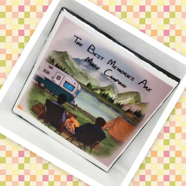 BEST MEMORIES MADE CAMPING Wall Art Ceramic Tile Sign Gift Idea Home Decor {{ JAMsCraftCloset }}
