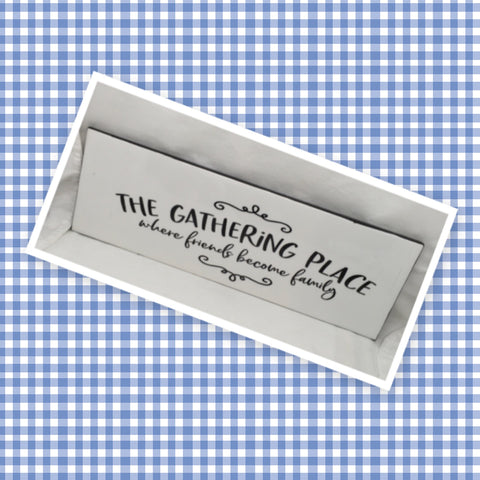 THE GATHERING PLACE Ceramic Tile Love Caring Sign Wall Art Wedding I Love You Gift {{ JAMsCraftCloset }}