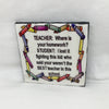 WHERE IS YOUR HOMEWORK Wall Art Ceramic Tile Sign Gift Home Decor Positive Quote {{ JAMsCraftCloset }}