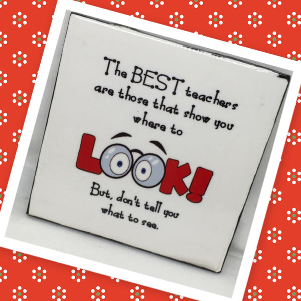 WHERE TO LOOK BUT NOT WHAT TO SEE Wall Art Ceramic Tile Sign Gift Home Decor Positive Quote {{ JAMsCraftCloset }}