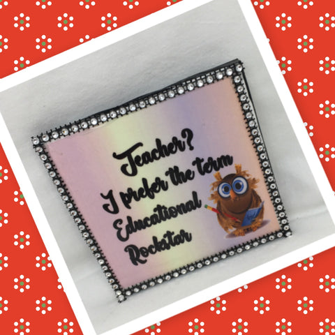 I PREFER EDUCATIONAL ROCKSTAR Wall Art Ceramic Tile Sign Gift Home Decor Positive Quote {{ JAMsCraftCloset }}
