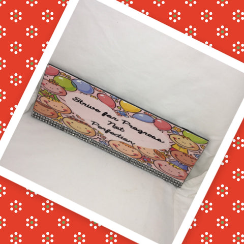 STRIVE FOR PROGRESS NOT PERFECTION Ceramic Tile Love Caring Sign Wall Art TEACHER I Love You Gift {{ JAMsCraftCloset }}