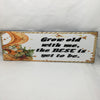 GROW OLD WITH ME THE BEST IS YET TO BE Ceramic Tile Porch Sign Wall Art Gift Idea Home Decor {{ JAMsCraftCloset }}