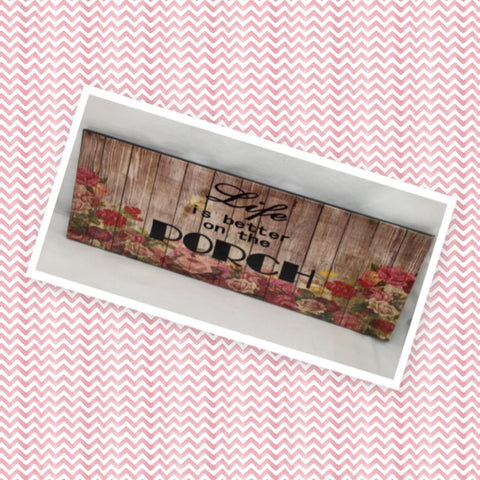 LIFE IS BETTER ON THE PORCH Ceramic Tile Porch Sign Wall Art Gift Idea Home Decor {{ JAMsCraftCloset }}