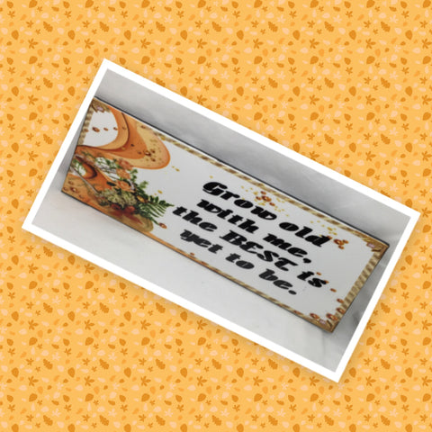 GROW OLD WITH ME THE BEST IS YET TO BE Ceramic Tile Porch Sign Wall Art Gift Idea Home Decor {{ JAMsCraftCloset }}