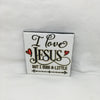 I LOVE JESUS BUT I CUSS A LITTLE Wall Art Ceramic Tile Gift Home Decor Positive Quote Affirmation {{ JAMsCraftCloset }}