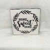HOME SWEET HOME Black and White Wreath Wall Art Ceramic Tile Sign Gift Idea Home Decor Positive Saying {{ JAMsCraftCloset }}