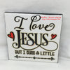 I LOVE JESUS BUT I CUSS A LITTLE Wall Art Ceramic Tile Gift Home Decor Positive Quote Affirmation {{ JAMsCraftCloset }}