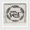 HOME SWEET HOME Black and White Wreath Wall Art Ceramic Tile Sign Gift Idea Home Decor Positive Saying {{ JAMsCraftCloset }}