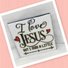 I LOVE JESUS BUT I CUSS A LITTLE Wall Art Ceramic Tile Gift Home Decor Positive Quote Affirmation {{ JAMsCraftCloset }}