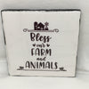 BLESS OUR FARM AND ANIMALS Wall Art Ceramic Tile Gift Home Decor Positive Quote Affirmation {{ JAMsCraftCloset }}